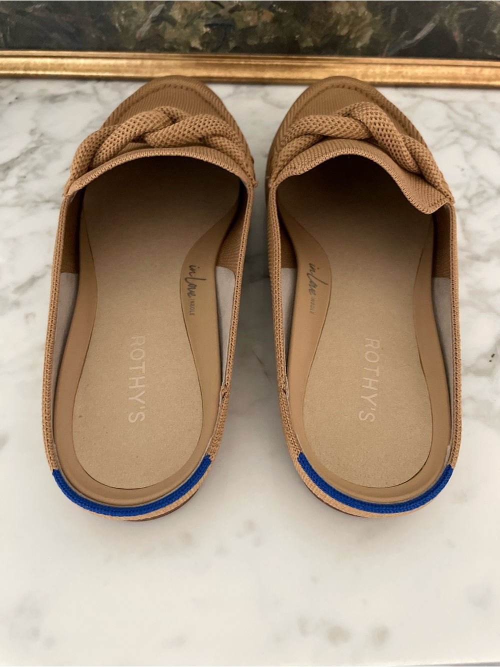 Rothy's The Loafer Mule Birdseye Wren Beige Size 11 In Love Insole - Picture 5 of 12